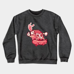 Strawberry Milk Shred Crewneck Sweatshirt